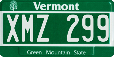 VT license plate XMZ299