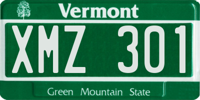 VT license plate XMZ301