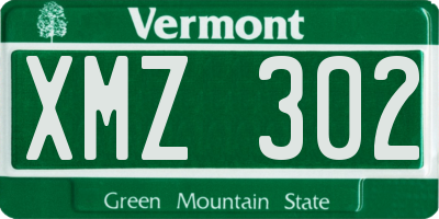 VT license plate XMZ302
