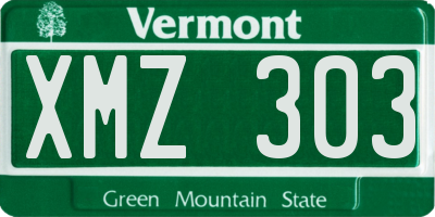 VT license plate XMZ303
