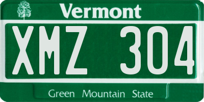 VT license plate XMZ304