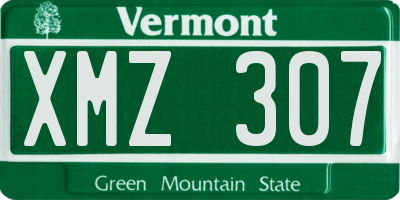 VT license plate XMZ307