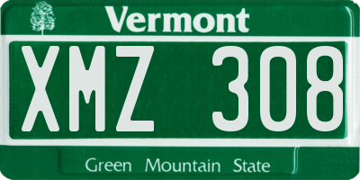 VT license plate XMZ308