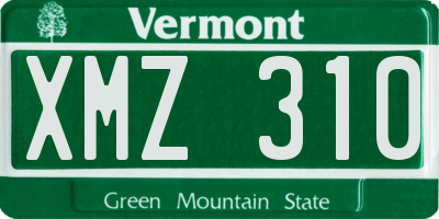 VT license plate XMZ310