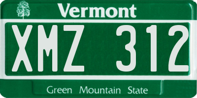 VT license plate XMZ312