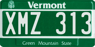 VT license plate XMZ313