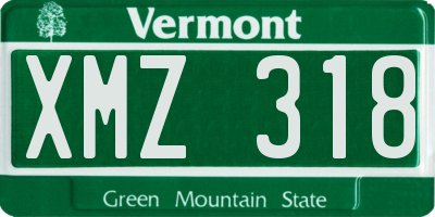 VT license plate XMZ318