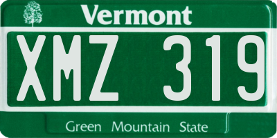 VT license plate XMZ319