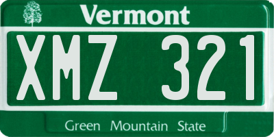 VT license plate XMZ321