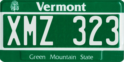 VT license plate XMZ323