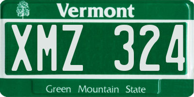 VT license plate XMZ324