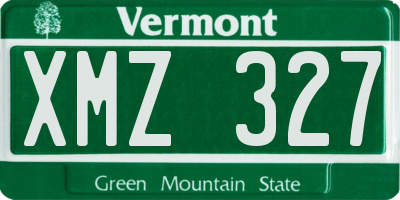 VT license plate XMZ327