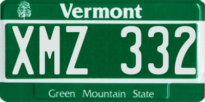 VT license plate XMZ332