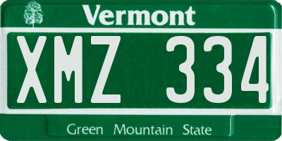 VT license plate XMZ334