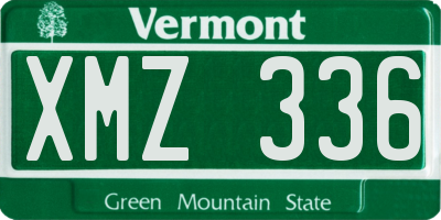 VT license plate XMZ336
