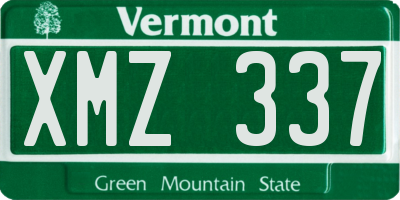 VT license plate XMZ337