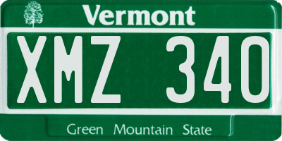 VT license plate XMZ340