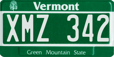 VT license plate XMZ342