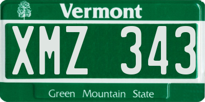 VT license plate XMZ343
