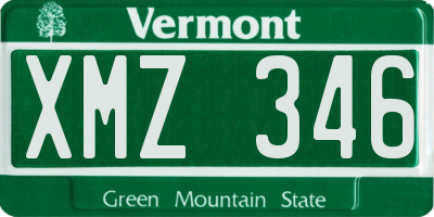 VT license plate XMZ346