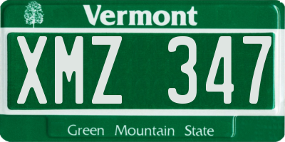 VT license plate XMZ347