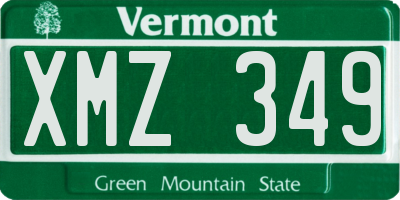 VT license plate XMZ349