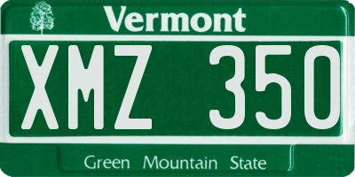 VT license plate XMZ350