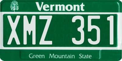 VT license plate XMZ351