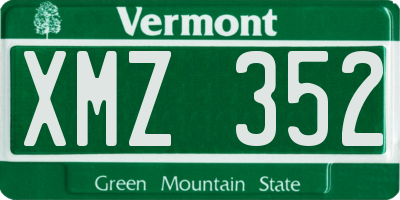 VT license plate XMZ352