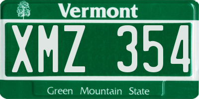VT license plate XMZ354