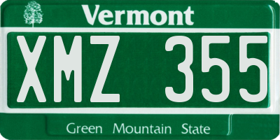 VT license plate XMZ355