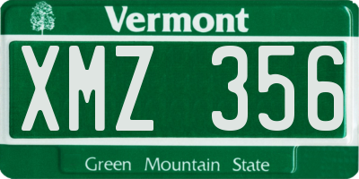 VT license plate XMZ356