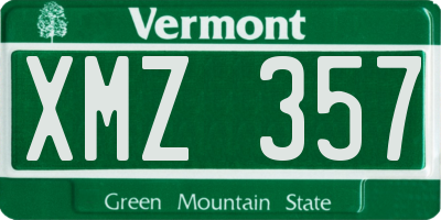 VT license plate XMZ357