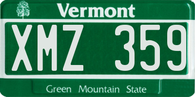 VT license plate XMZ359