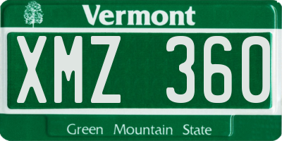 VT license plate XMZ360