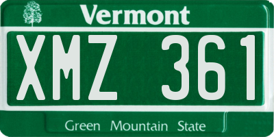 VT license plate XMZ361