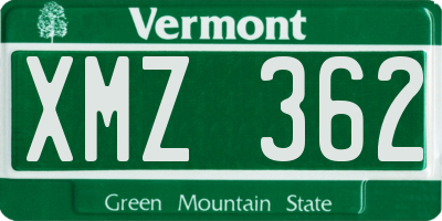 VT license plate XMZ362