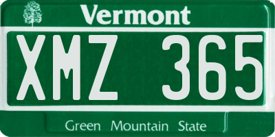 VT license plate XMZ365