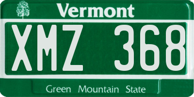 VT license plate XMZ368