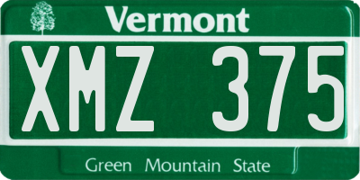 VT license plate XMZ375