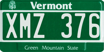 VT license plate XMZ376