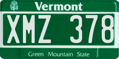 VT license plate XMZ378
