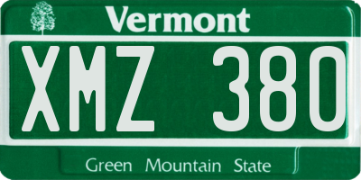 VT license plate XMZ380
