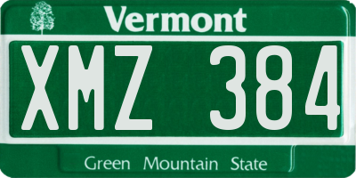 VT license plate XMZ384