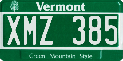 VT license plate XMZ385