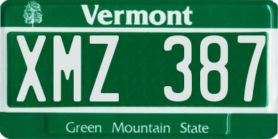 VT license plate XMZ387
