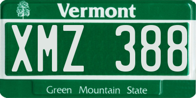 VT license plate XMZ388