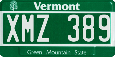 VT license plate XMZ389