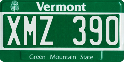 VT license plate XMZ390