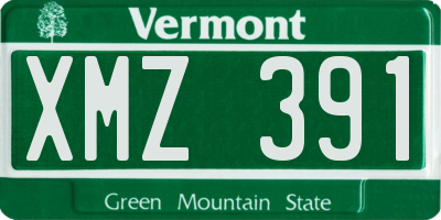 VT license plate XMZ391